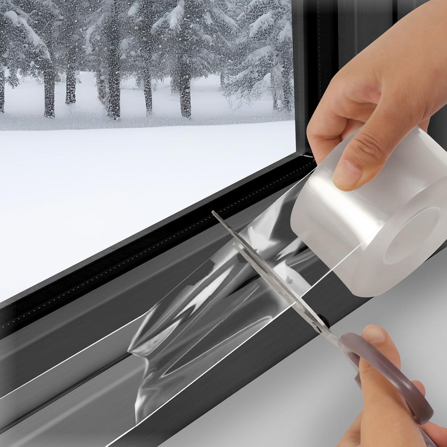 Transparent Window Weather Sealing Tape - 2-Inch x 33 Feet, Airtight Insulation Tape That Blocks