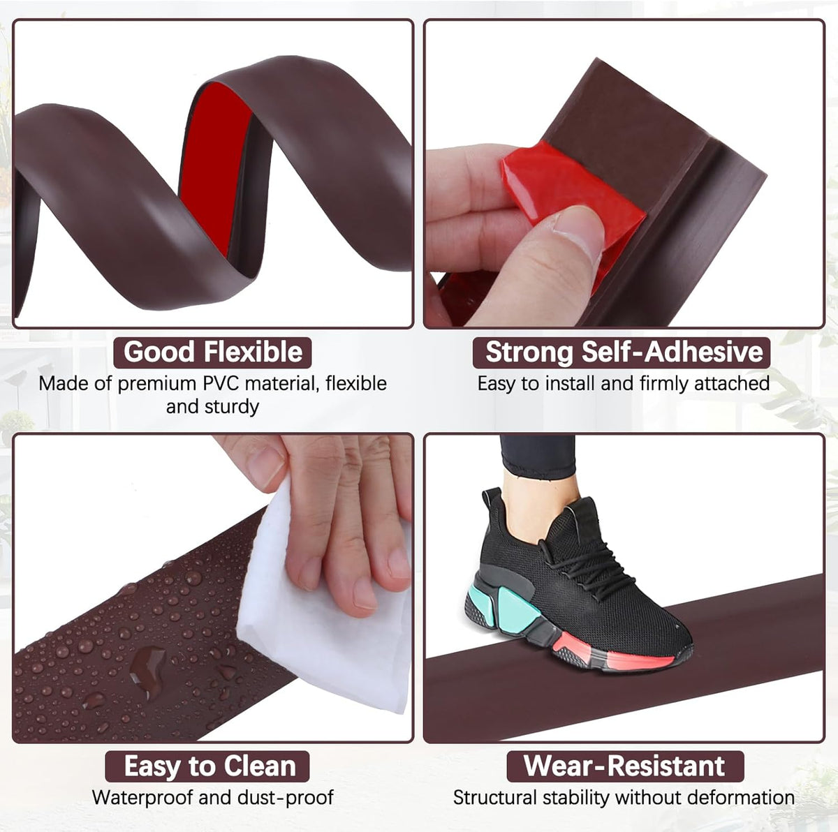 Vinyl Door Threshold Flooring Transition Strip Self Adhesive Carpet Edging Strip for Laminate