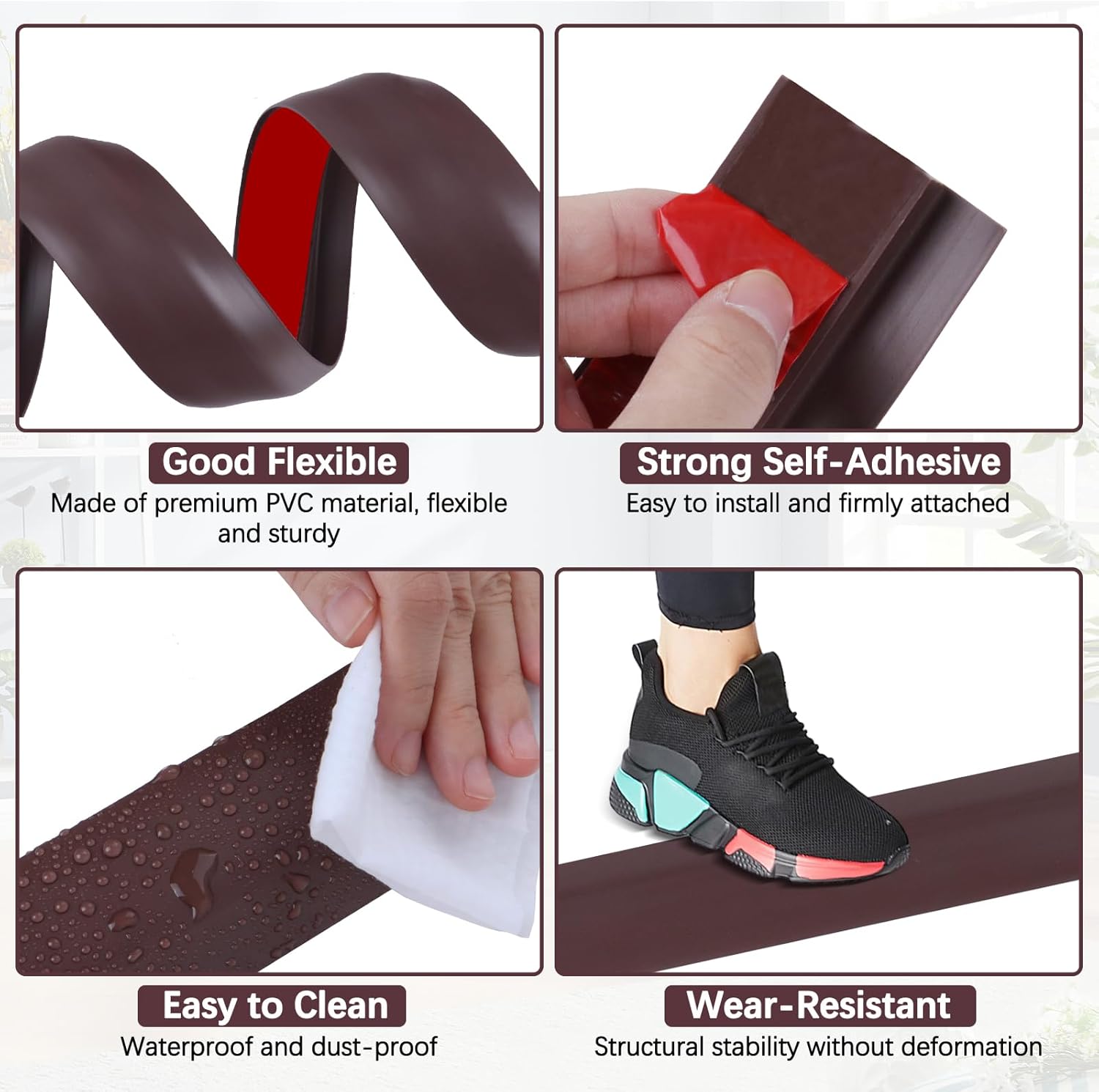 Vinyl Door Threshold Flooring Transition Strip Self Adhesive Carpet Edging Strip for Laminate