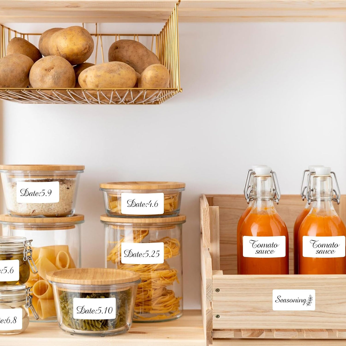 600 Blank Removable Freezer Labels Water Oil Resistant with Perforation Line for Food Containers