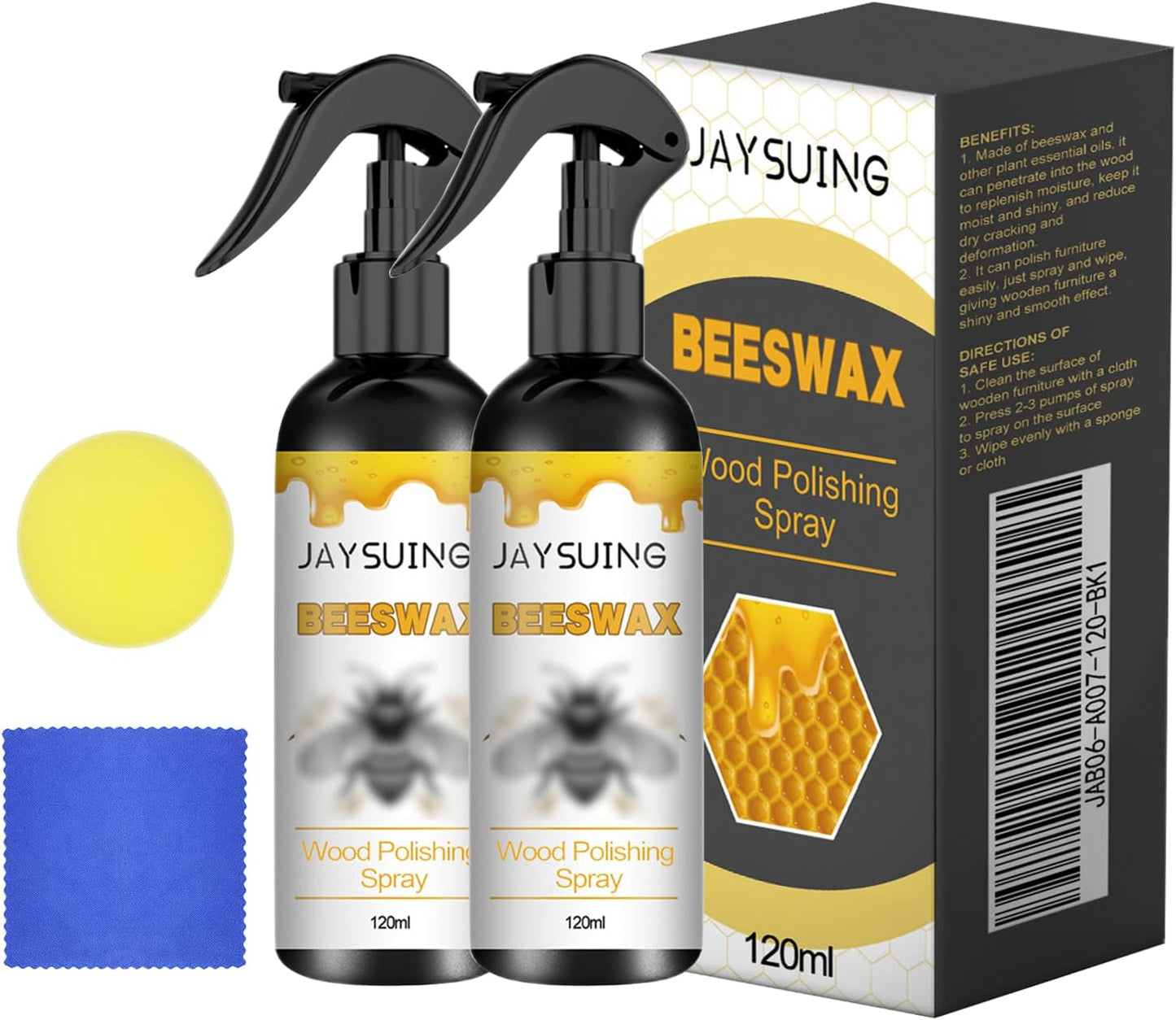 2PCS Natural Beeswax Care Spray & Restorer, The Original Beeswax Spray, Wood Seasoning Beewax For