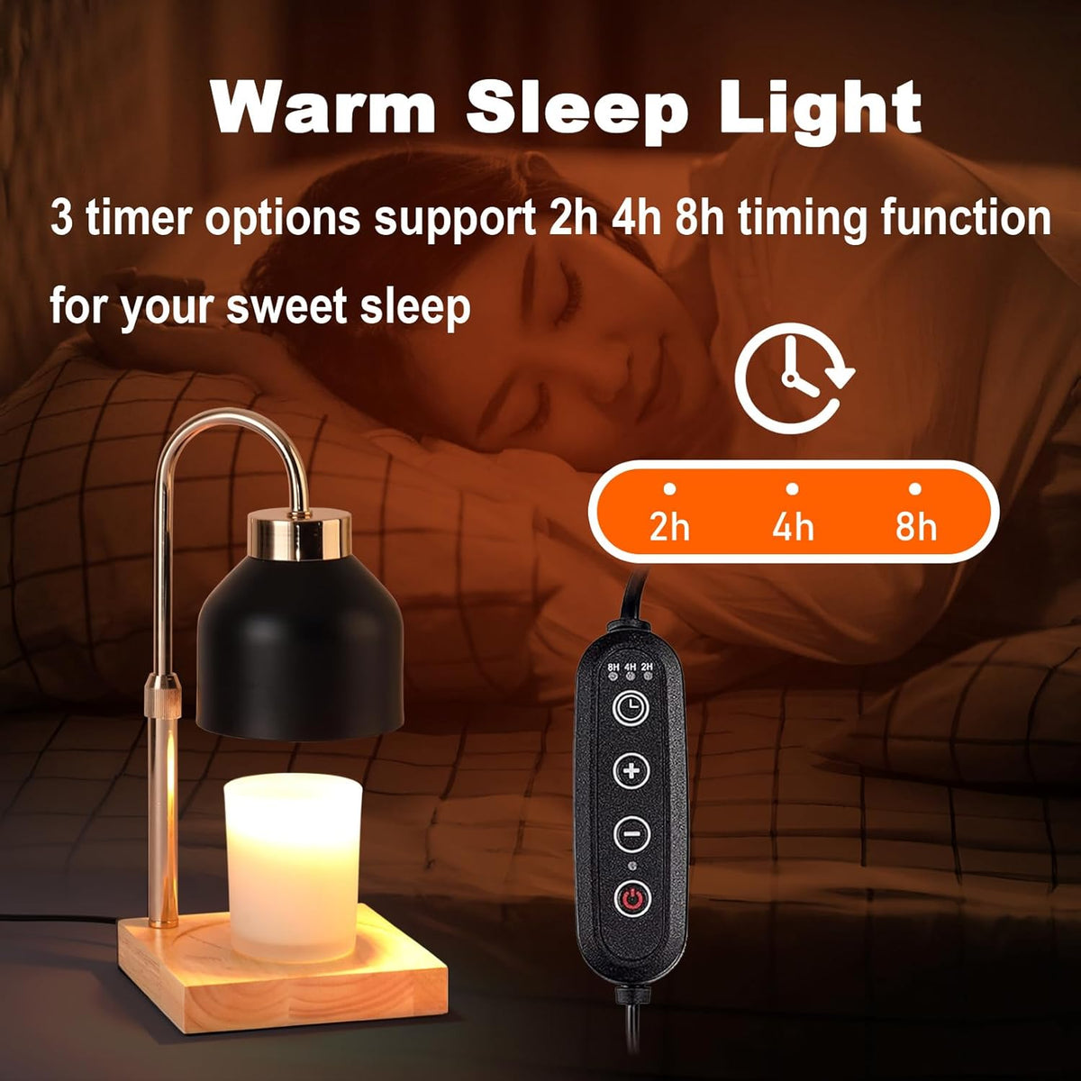 Candle Warmer Lamp, Dimmer, 2/4/8H Timer, Adjustable Height Candle Warmer, Vintage Home Decor, Wax