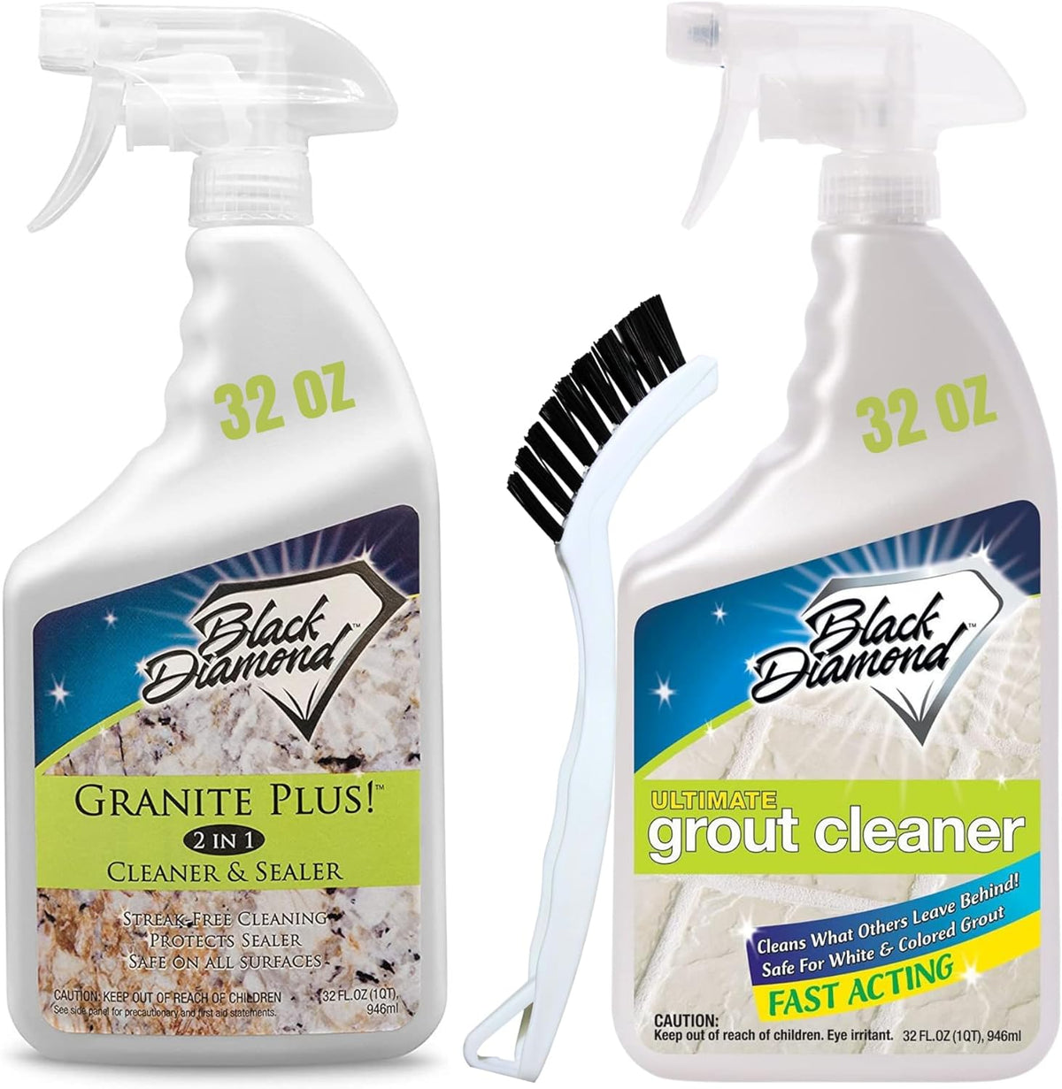 Granite Plus (Cleaner & Sealer) Deep Cleans & Seals All Natural Stone Countertops + Ultimate Grout