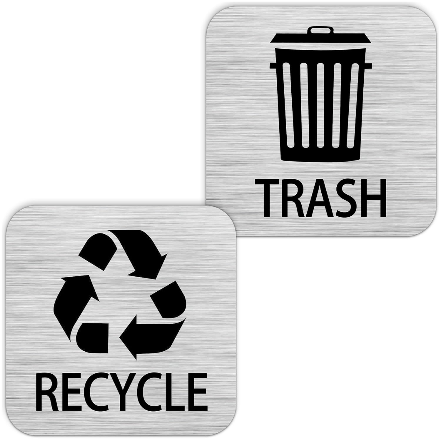 Recycle and Trash Magnets Sticker for Recycling Bins and Kitchen Cans, 2 Magnetic Sticker Adhesives
