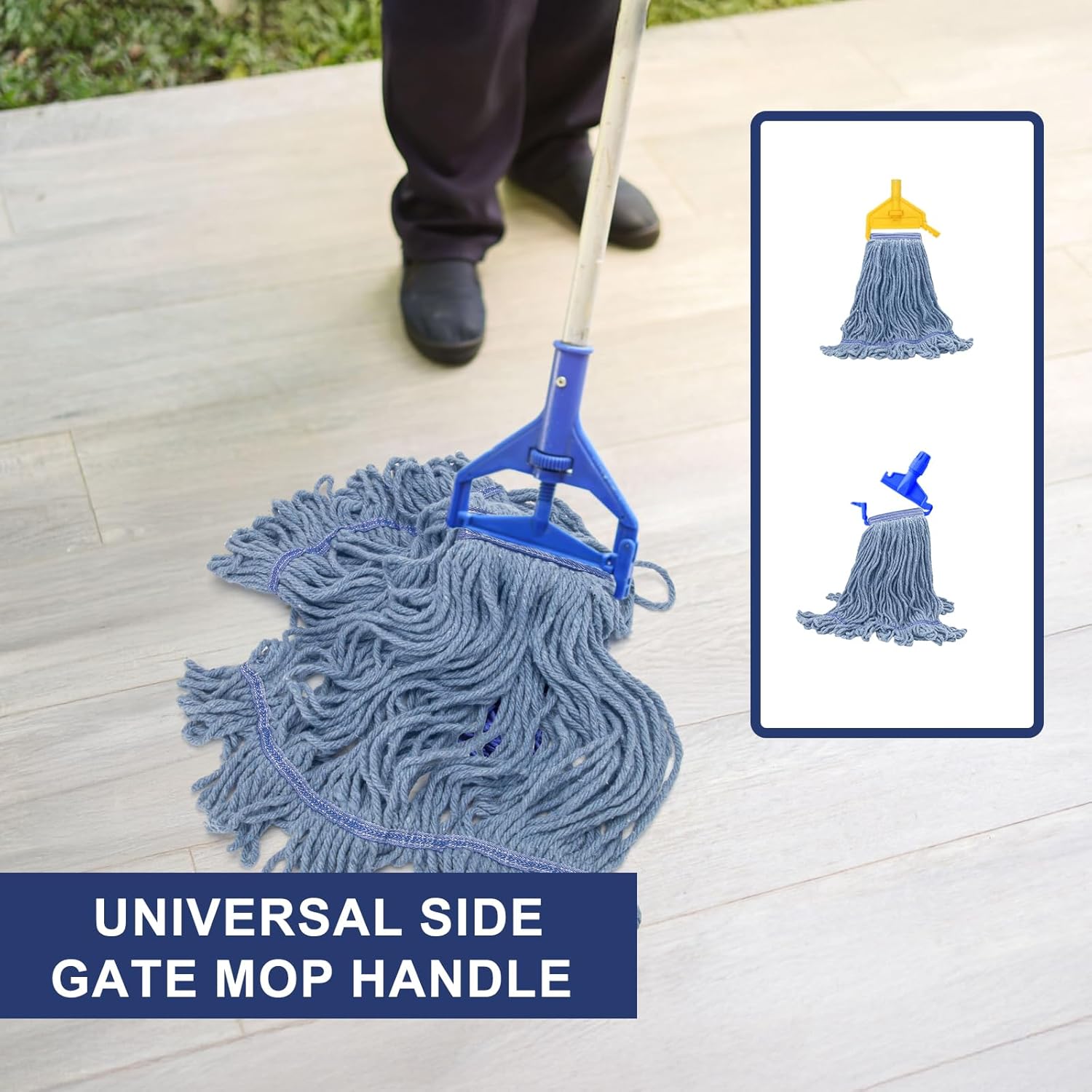 KeFanta 3 Pack Heavy Duty Commercial Mop Head Replacement,Wet Industrial Cotton Looped End String