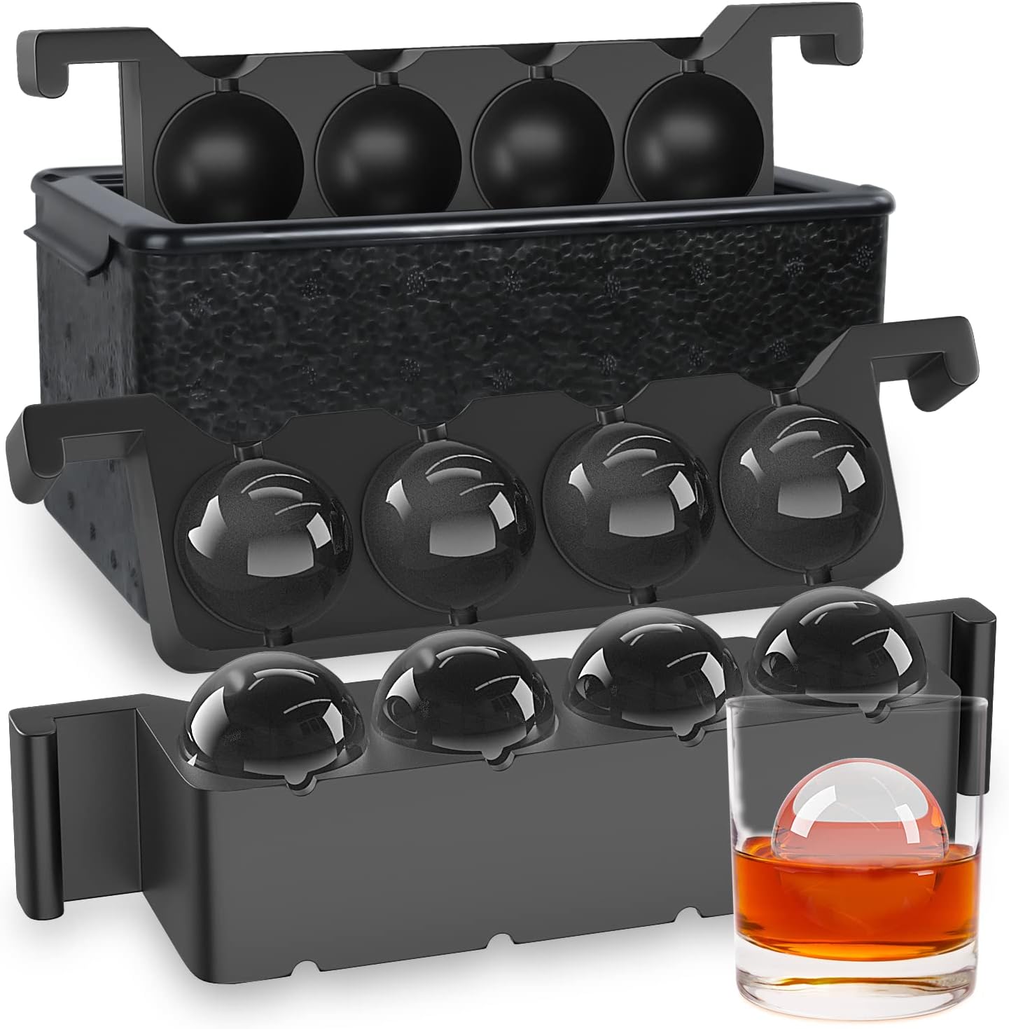 TINANA Ice Sphere Cube Maker, 2 Inch Crystal Clear prepare 8 Large Round Balls, for Cocktail