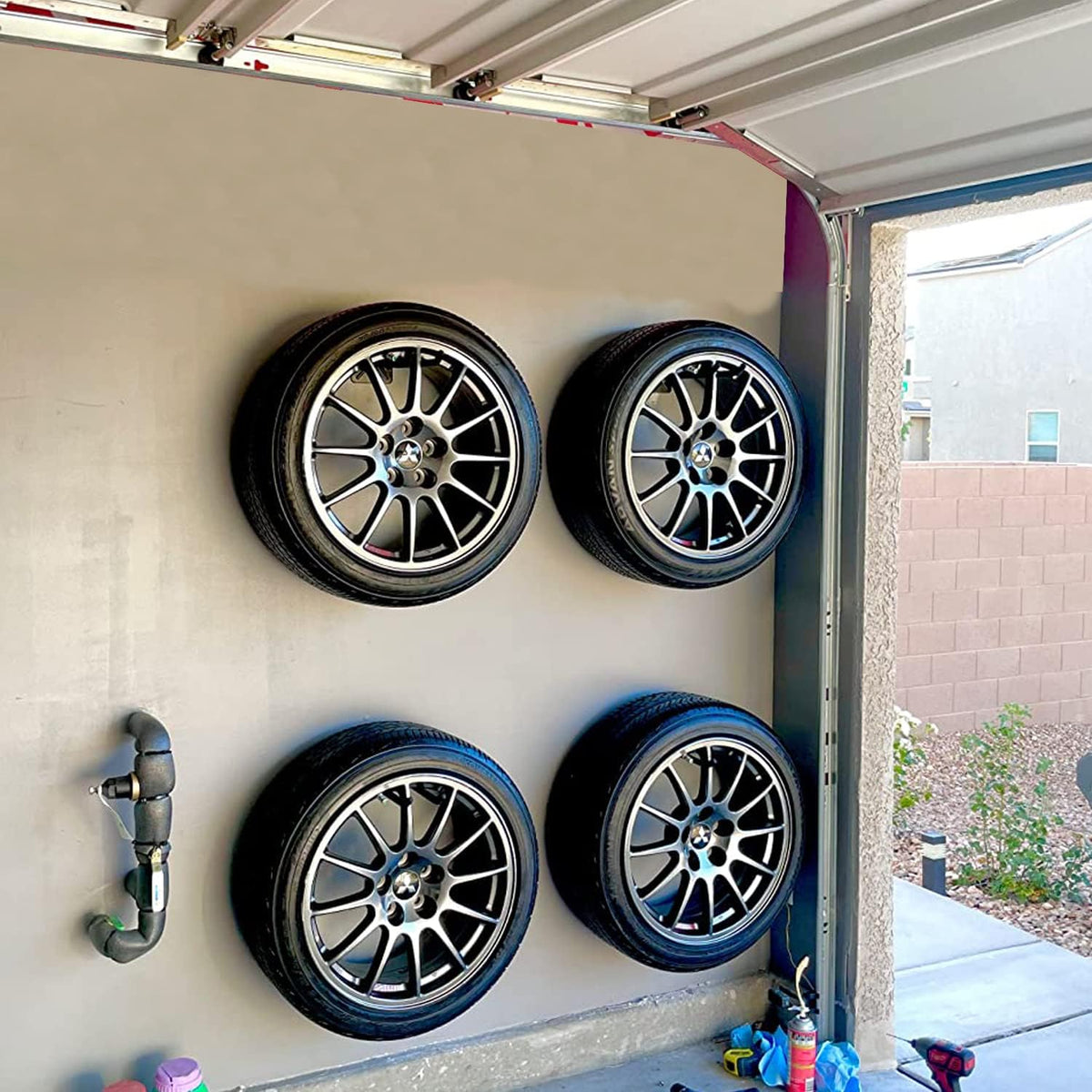 Heavy Duty Garage Tires Hooks Wall Mounted Hanger Tool Organizer Rack Hardware Steel Metal