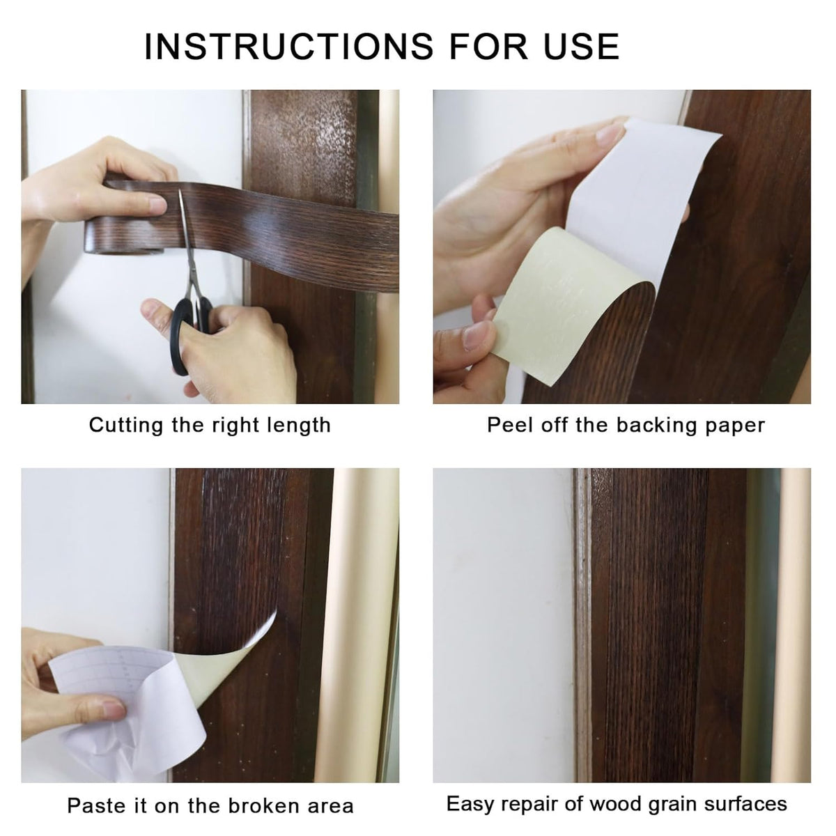 BOMEI PACK Wood Grain Repair Tape,Self Adhesive Repair Patch for Furniture, Floors, Cabinets