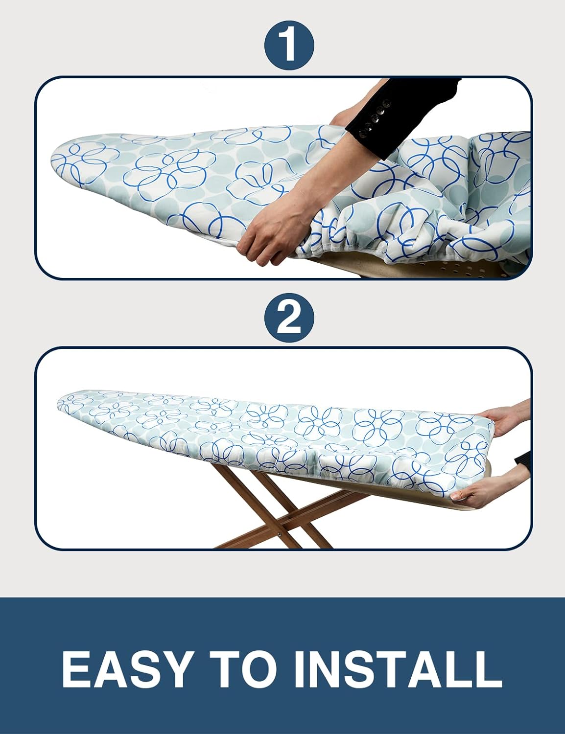 Ironing Board Cover and Pad, Resist Scorching and Staining, 15x54 Reflective Silicone Ironing Board