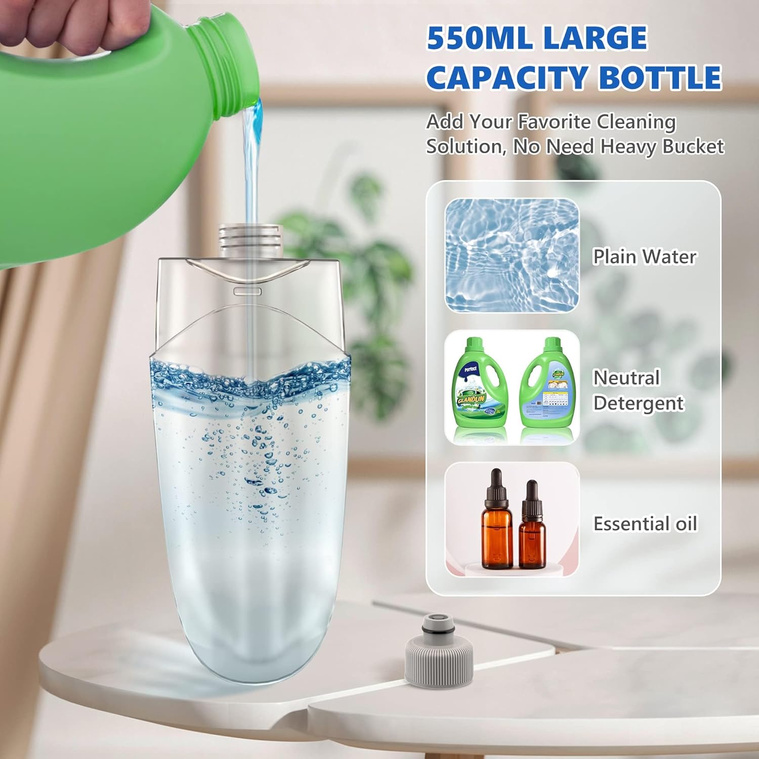 Spray Mops for Floor Cleaning - BPAWA Microfiber Floor Mop Flat Wet Mop Dry Dust Mop for Hardwood