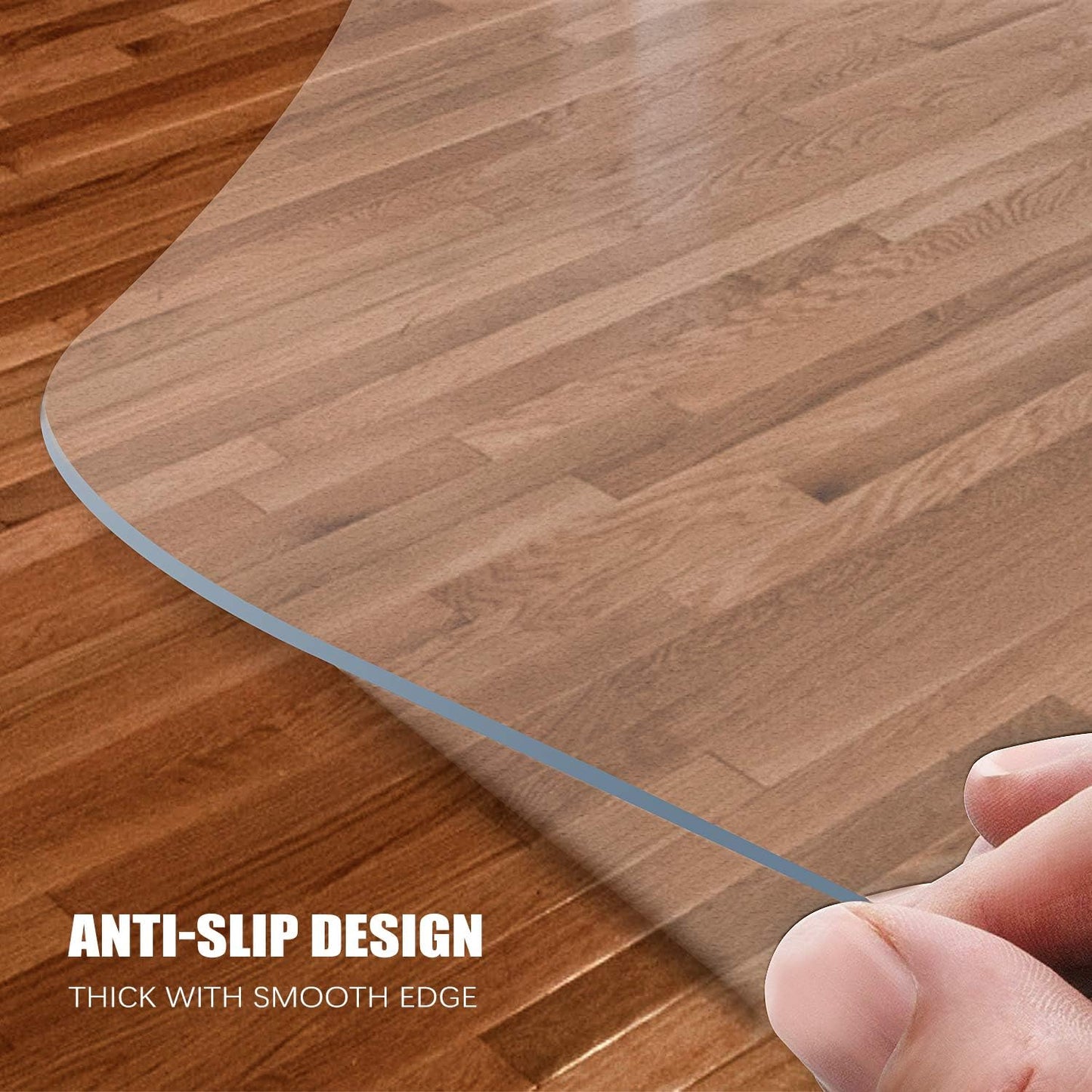 Kuyal Clear Chair Mat, Hard Floor Use, 48" x 32" Transparent Office Home Floor Protector mat