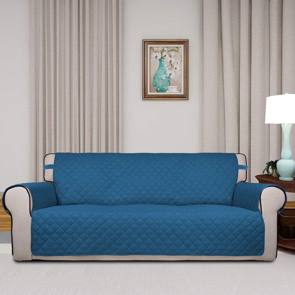 PureFit Reversible Quilted Sofa Cover, Water Resistant Slipcover Furniture Protector, Washable