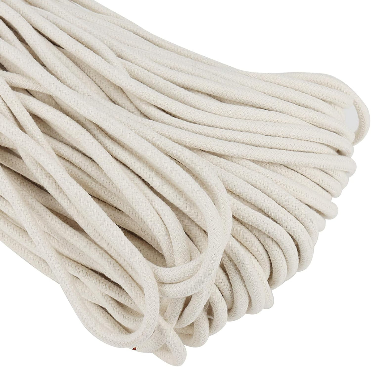 SOUJAP 328 Feet Cotton Clothesline Rope, 1/4 Inch White Cotton Clothesline Rope for DIY Decoration