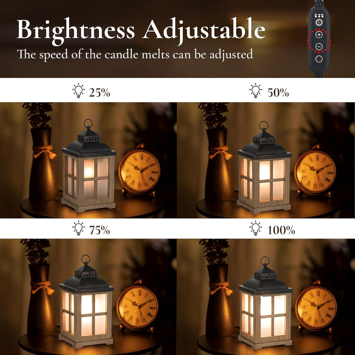 Wax Melt Warmer with Timer: Farmhouse Lantern Candle Warmer Electric Tart Burner with Lid for