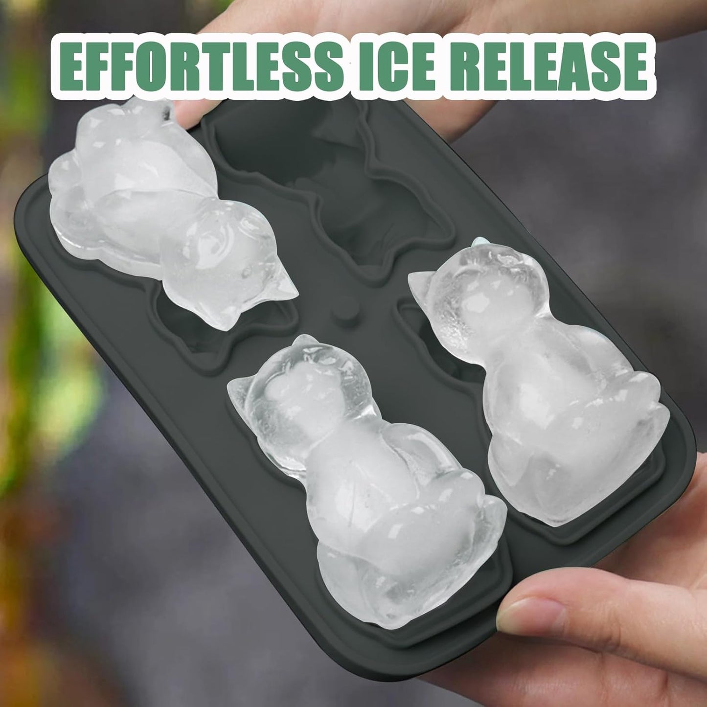 3D Cat Ice Cube Mold, Admaison Ice Cube Tray with Funnel with Funnel for Cocktails, Bourbon,Brandy