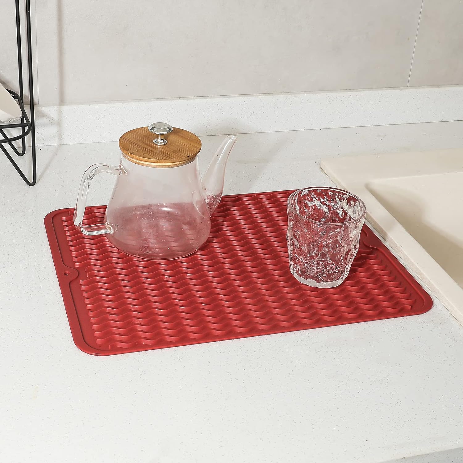 Silicone Dish Drying Mat for Multiple Usage,Easy clean,Eco-friendly,Heat-resistant Silicone Mat for