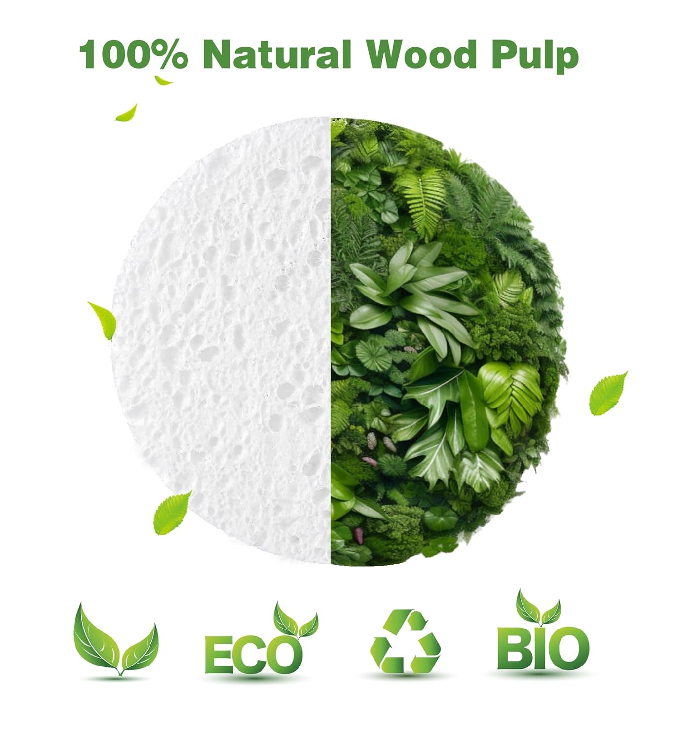 METUUTER 50 PCS Compressed Facial Sponges for Estheticians- 100% Natural Cellulose Face Cleansing