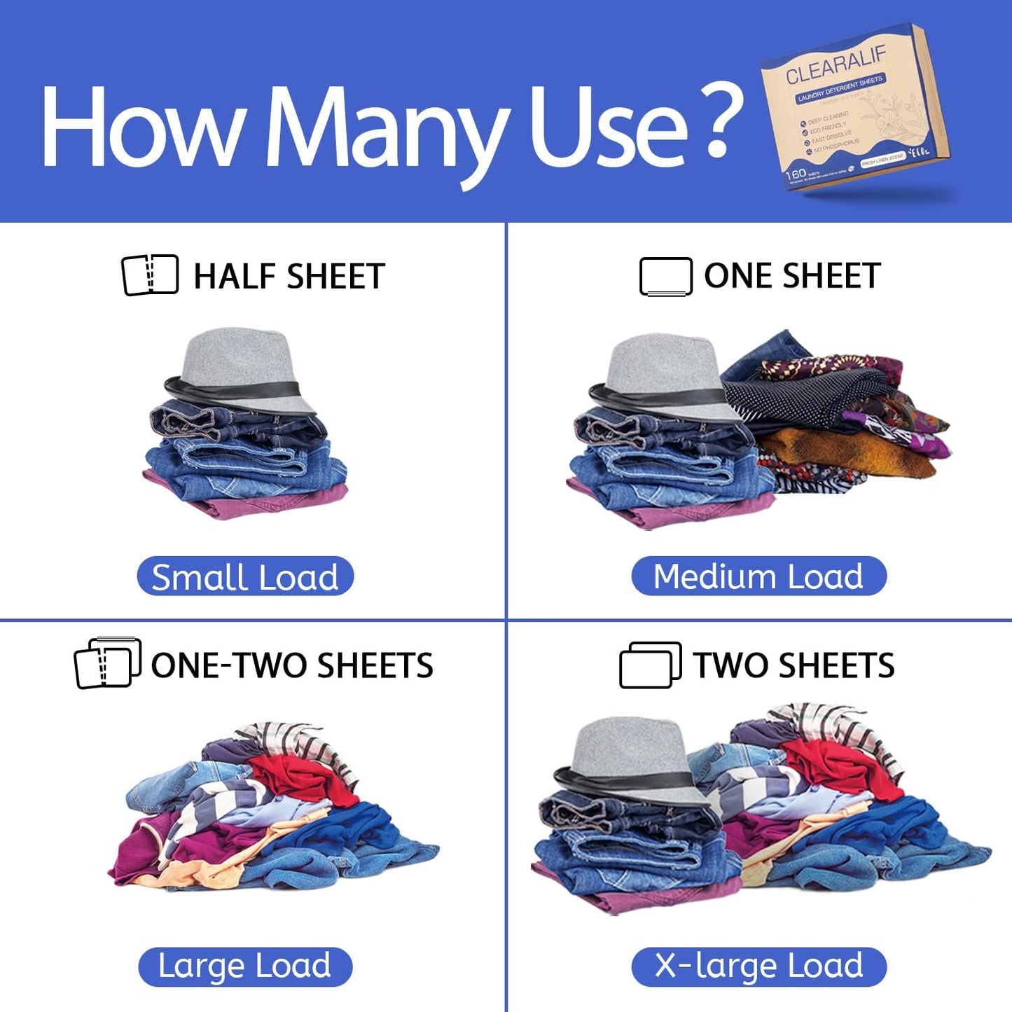Laundry Detergent Sheets Up to 320 Loads, Fresh Linen - Great For Travel,Apartments