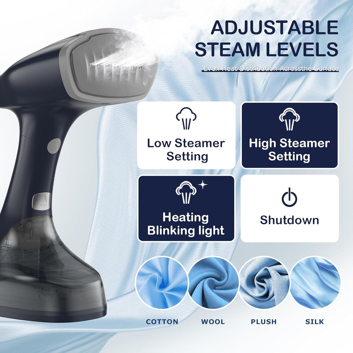 BEAUTURAL Handheld Garment Steamer for Clothes, Handheld steamer with Foldable Design, Easy to
