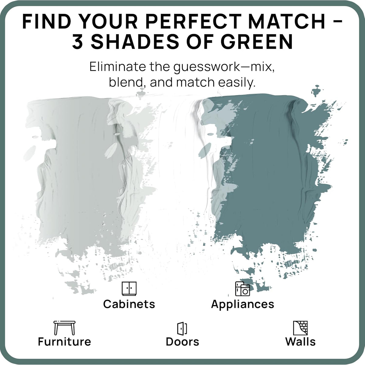 spot. Touch-Up Paint | Matte Finish for Cabinets, Walls, Doors & Furniture | Multi-Tone Green