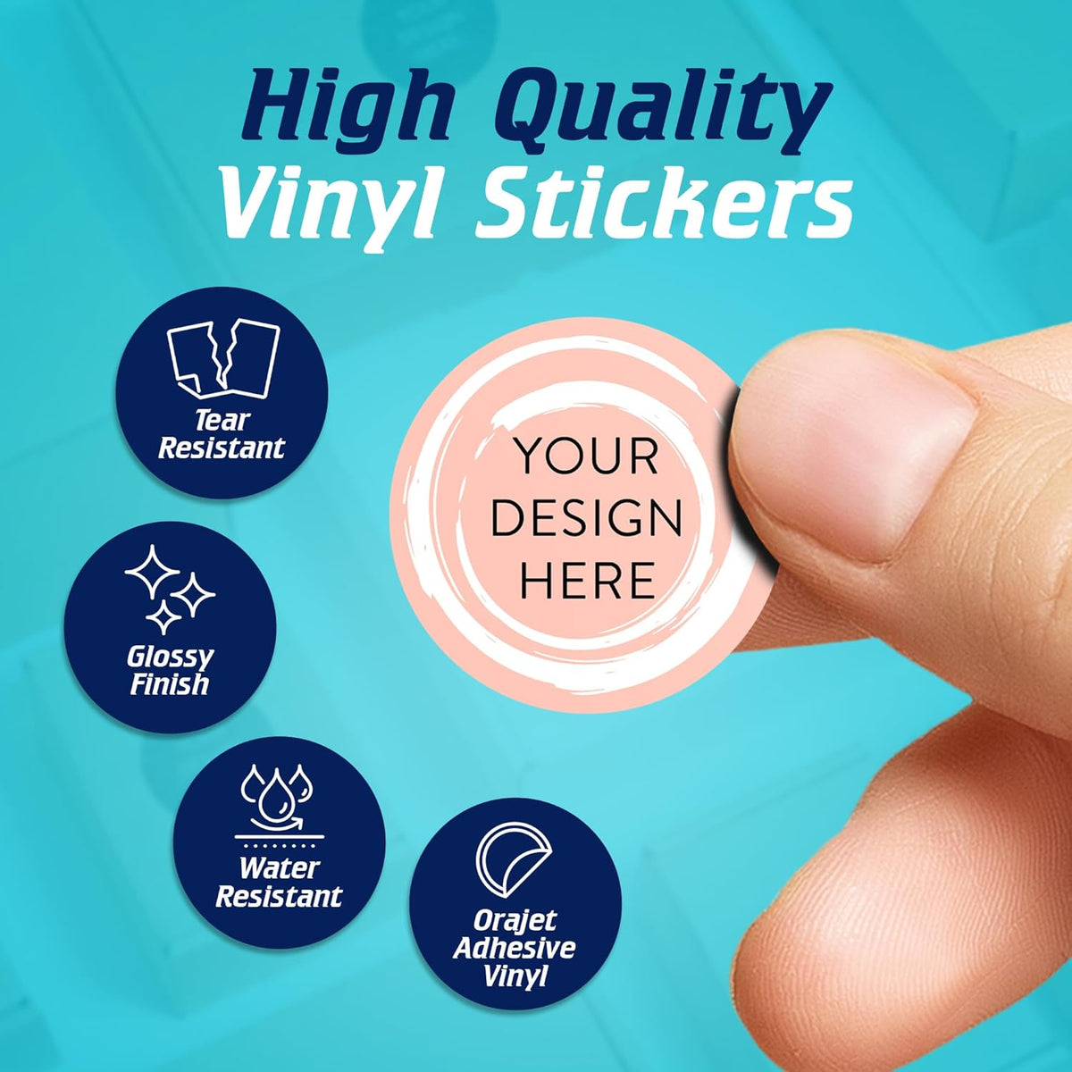 100 Custom Vinyl Stickers - Upload Your own Image, Text, Design, Logo - Personalized Logo Labels