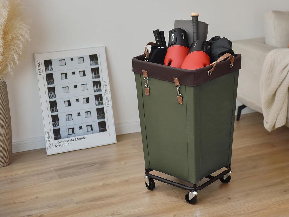 StorageWorks 160L Laundry Basket with Wheels, Large Rolling Hampers for Clothing Organizer, Dirty