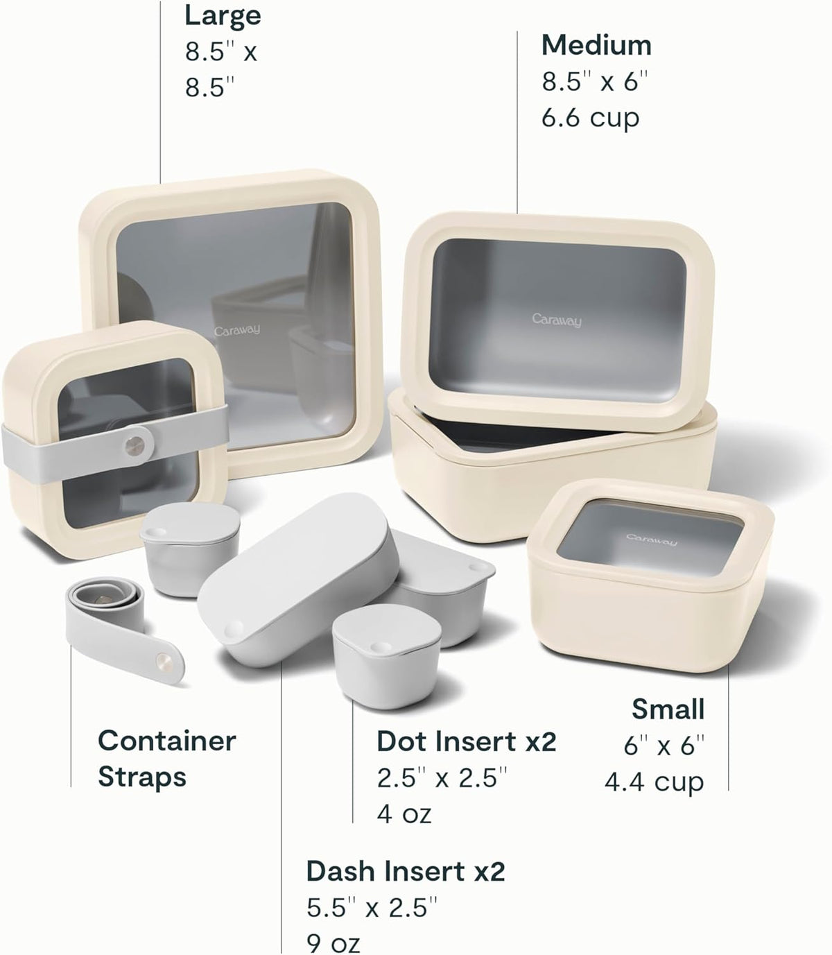 Caraway 14pc Glass Food Storage Container Set - Easy to Store, Non Toxic Lunch Box - with Glass