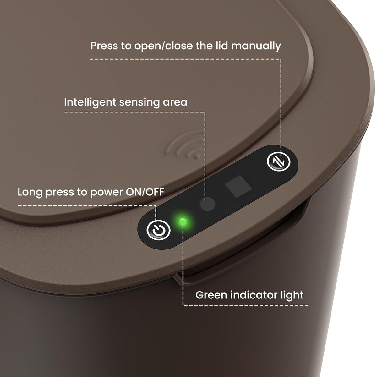 Cesun Motion Sensor Trash Can, 5 Gallon Automatic Bathroom Garbage Can with Lid, Touchless Smart