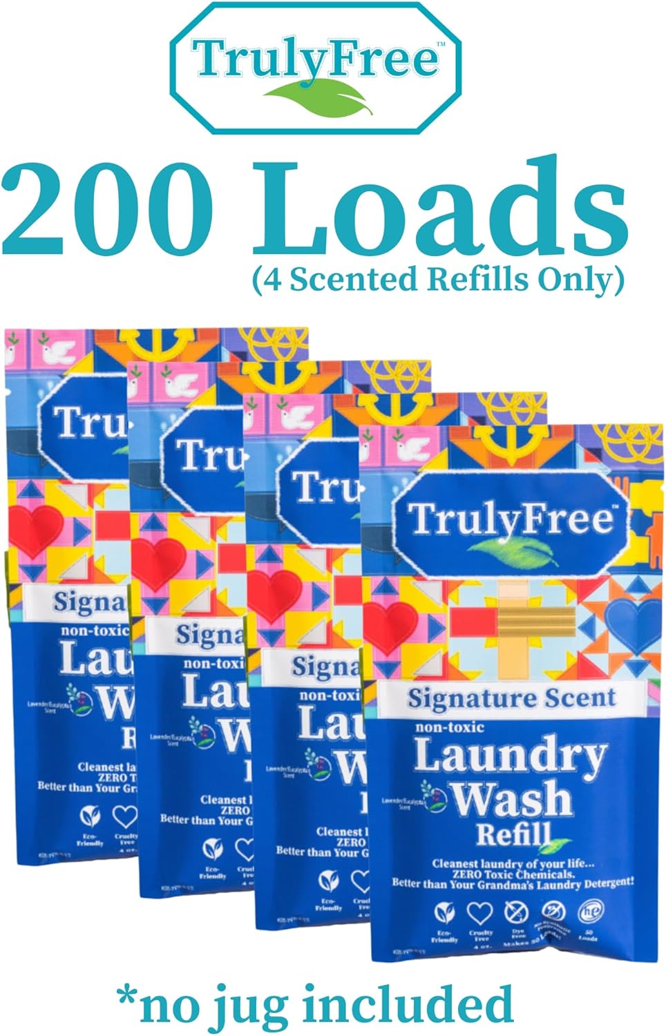 Truly Free Natural Laundry Detergent for Sensitive Skin | Eco Friendly, Plant Based, Baby Clothes