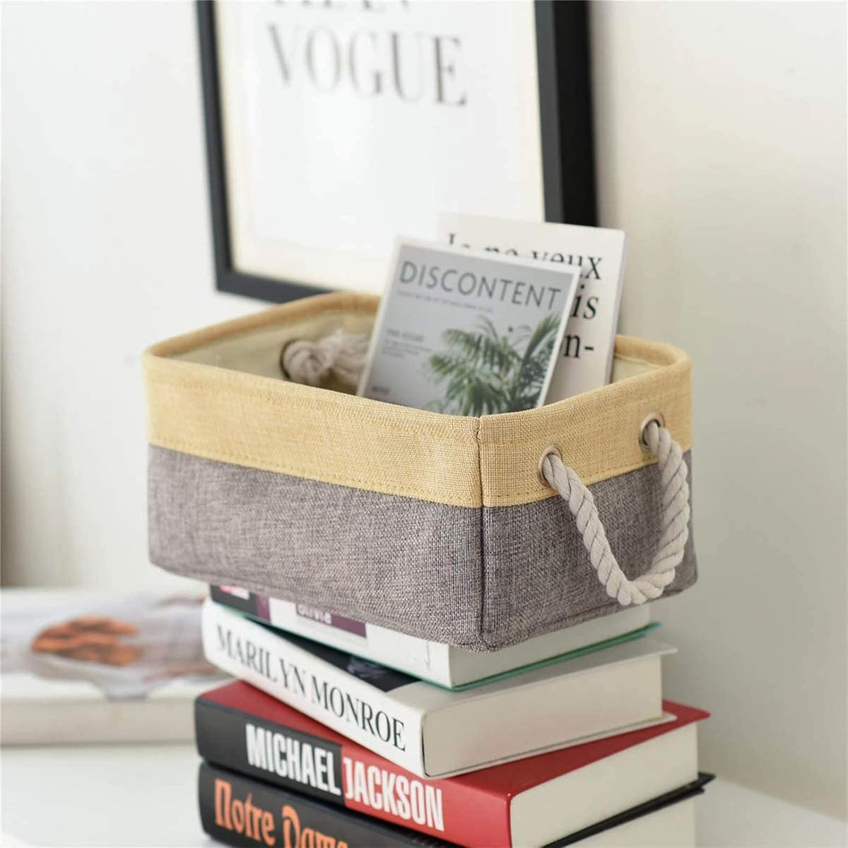 TheWarmHome Small Storage Bins Basket - Small Storage Baskets for Organizing Shelves, Fabric