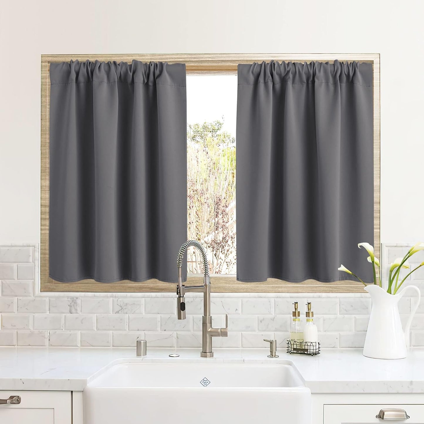 RYB HOME RV Camper Door Window Curtains -Blackout Privacy Curtains & Drapes for Bathroom Bedroom