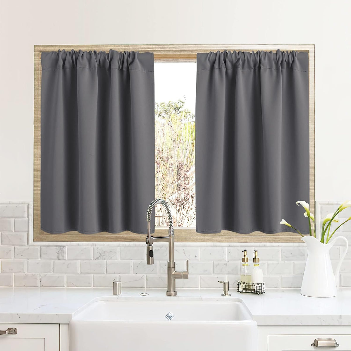 RYB HOME RV Camper Door Window Curtains -Blackout Privacy Curtains & Drapes for Bathroom Bedroom
