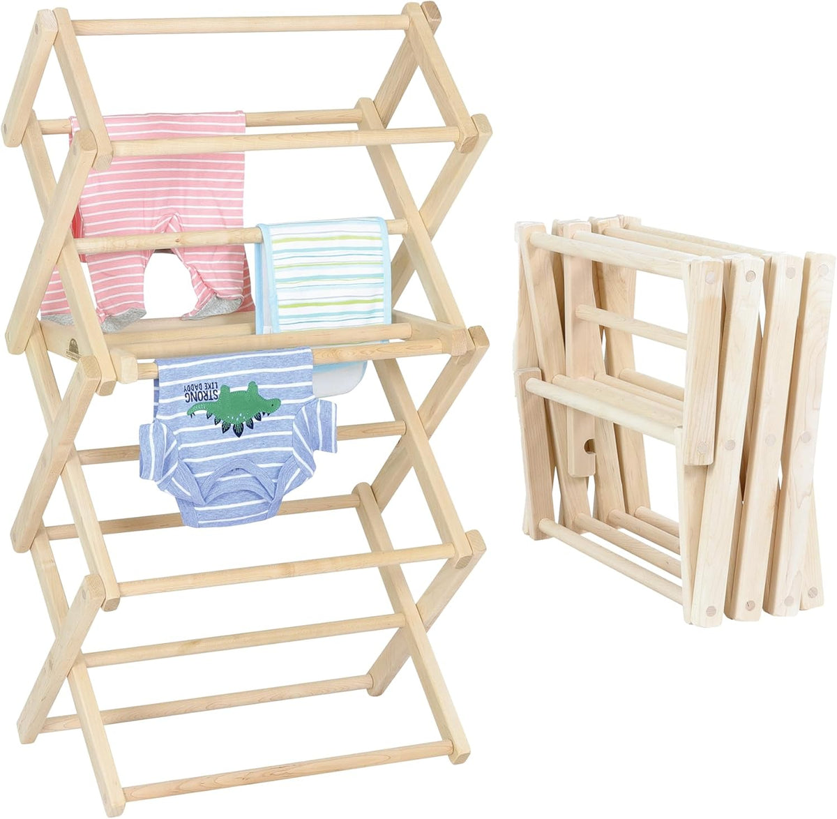 Pennsylvania Woodworks Clothes Drying Rack: Solid Maple Hard Wood Laundry Rack for Baby Clothes