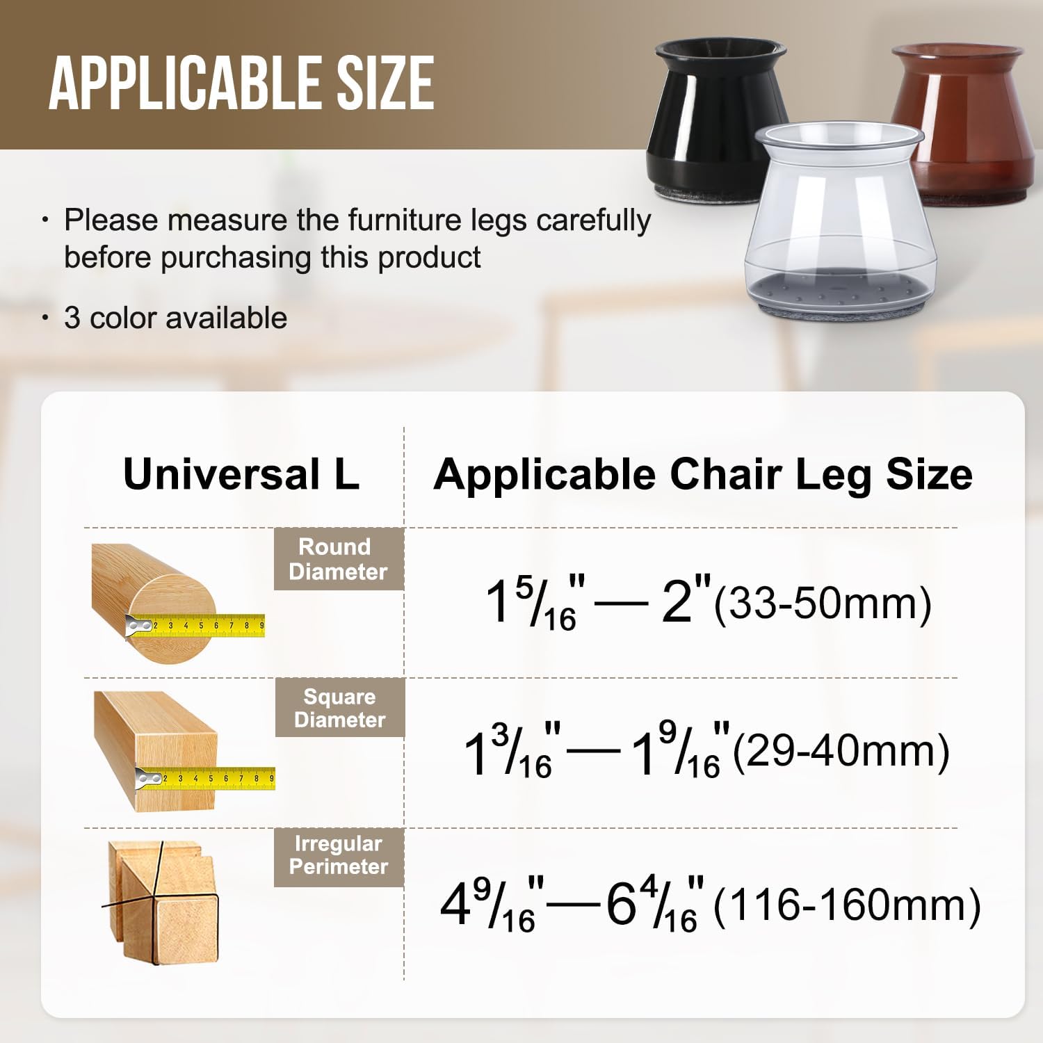 BUMACO Chair Leg Floor Protectors Chair Leg Protectors for Hardwood Floors Silicone Pads Covers to