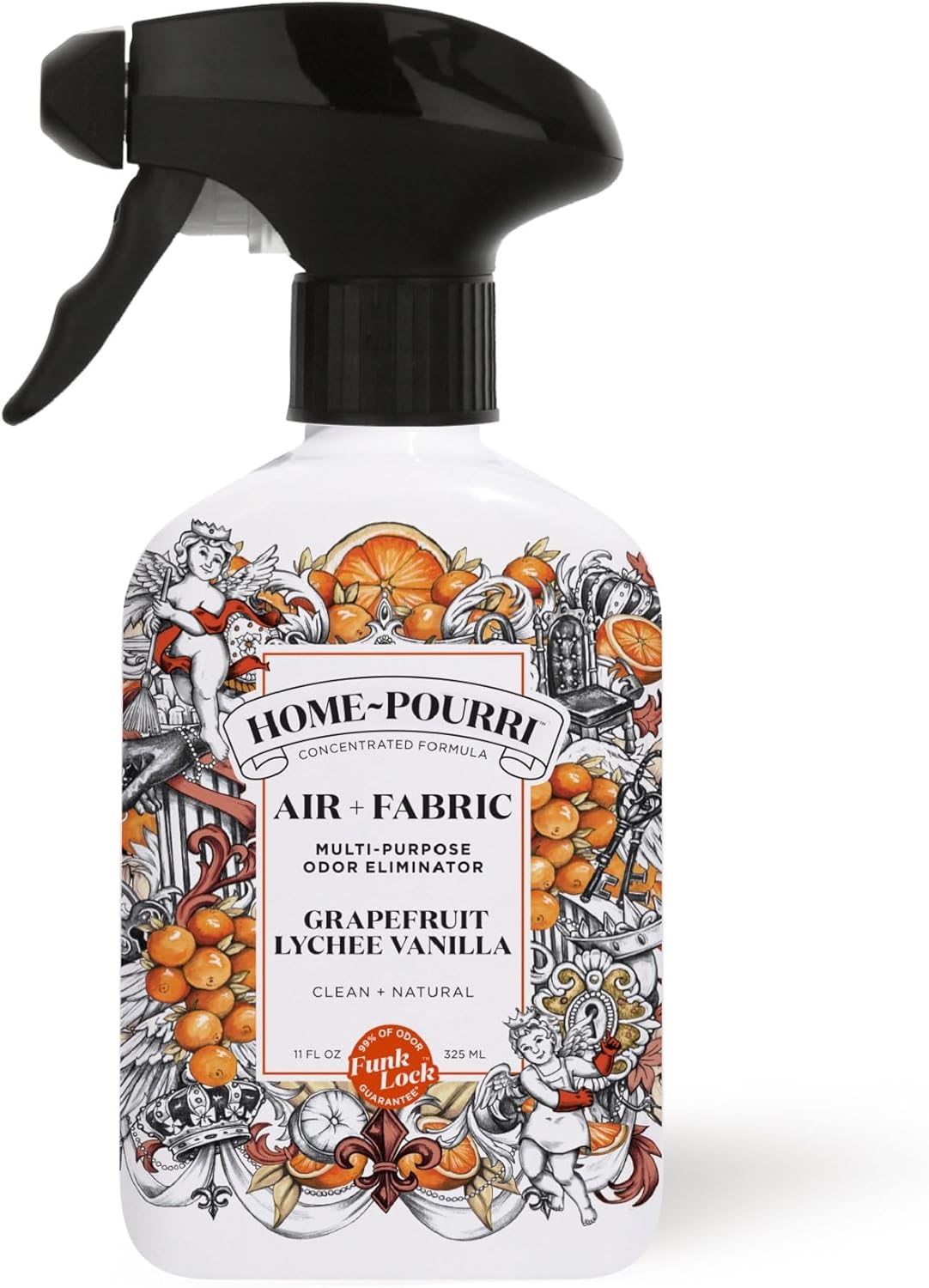 Home-Pourri Air + Fabric Multi-Purpose Odor Freshener Spray, Grapefruit Lychee Vanilla, 11 Fl Oz