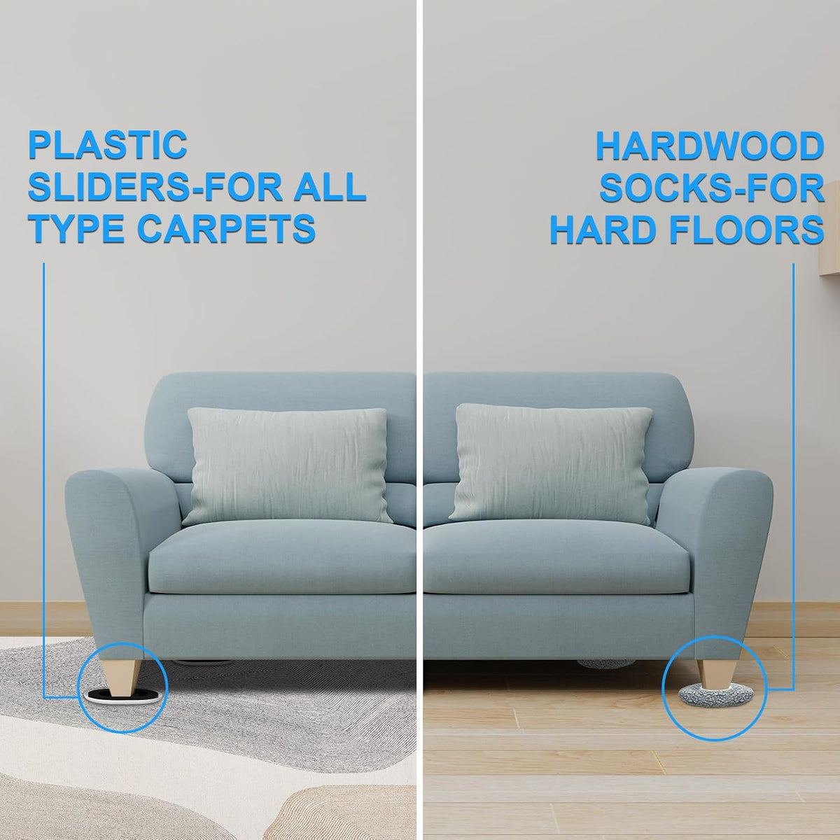 Furniture Sliders for Hardwood Floors: Multi-Surface 3-in-1 Furniture Movers Sliders - Moving Pads