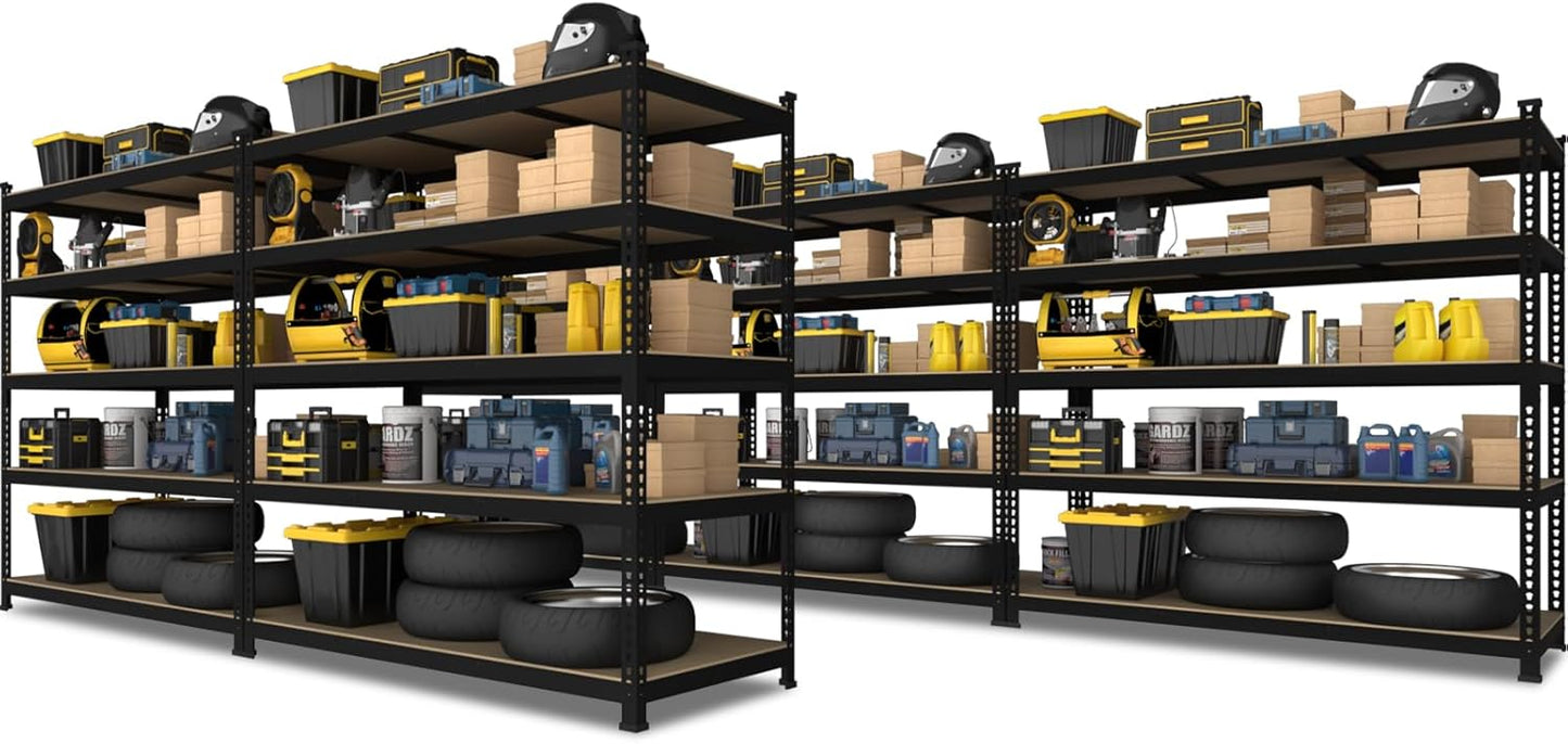 PrimeZone 48" x 24" x 72" Heavy Duty 5 Tier Adjustable Garage Storage Shelving, Metal Utility Rack