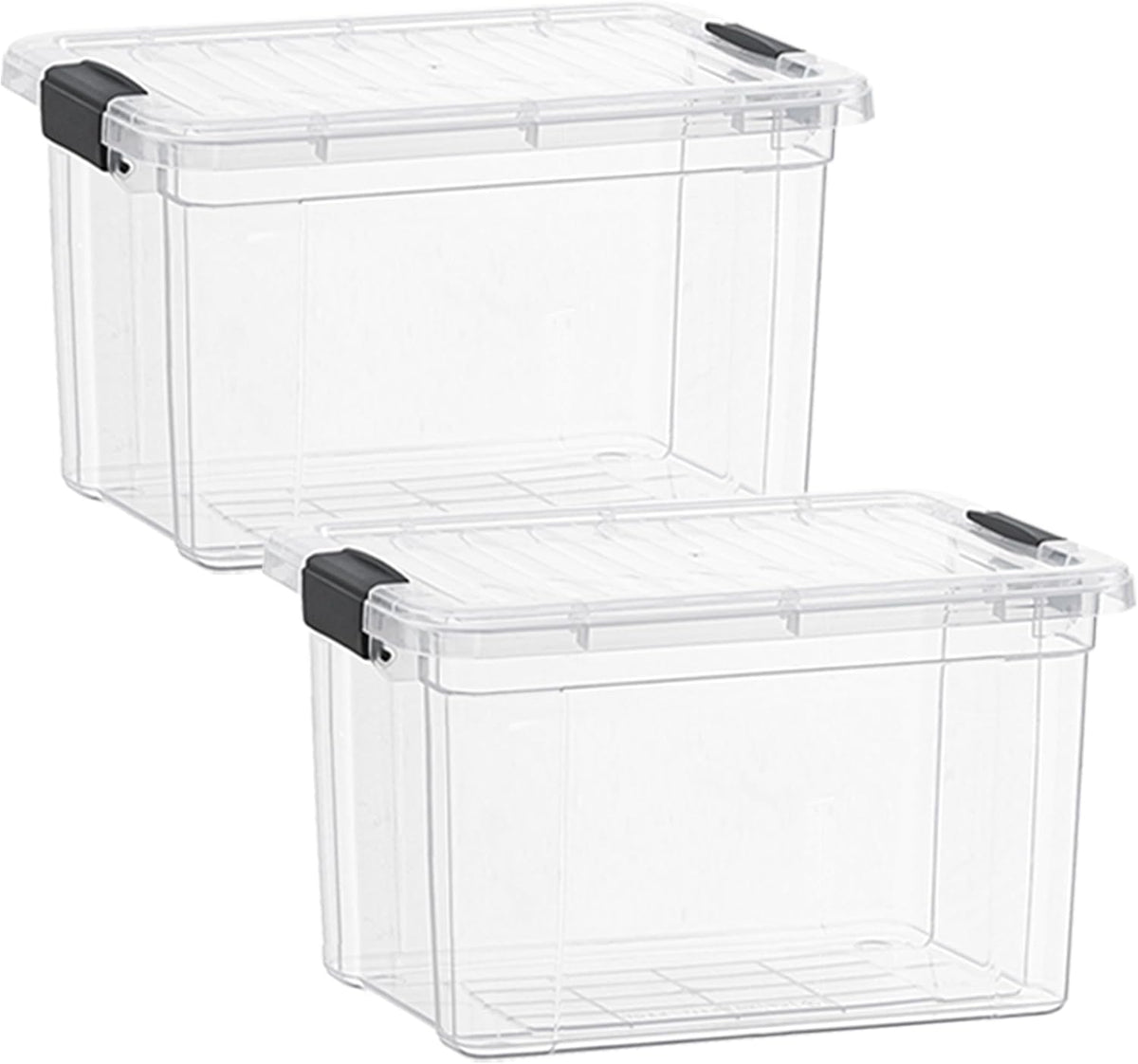 Superio Clear Storage Boxes with Lids, 49 Quart Plastic Container Bins for Organizing, Stackable