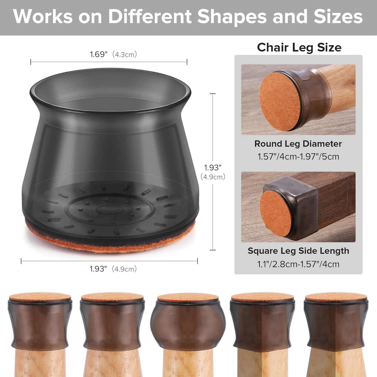 24PCS Upgraded Silicone Chair Leg Floor Protectors for Hardwood Floors, Furniture Sliders for Chair