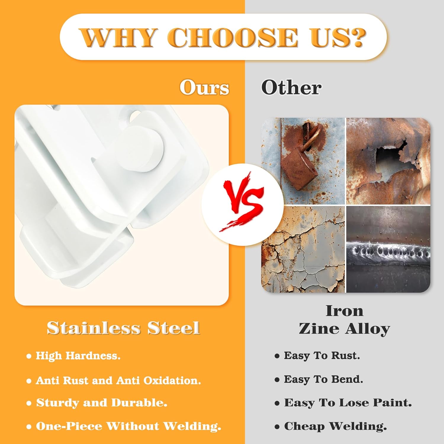 Alise Flip Latch Gate Latch White Shed Lock Shed Latch Barn Door Lock Locking Latches for Barn