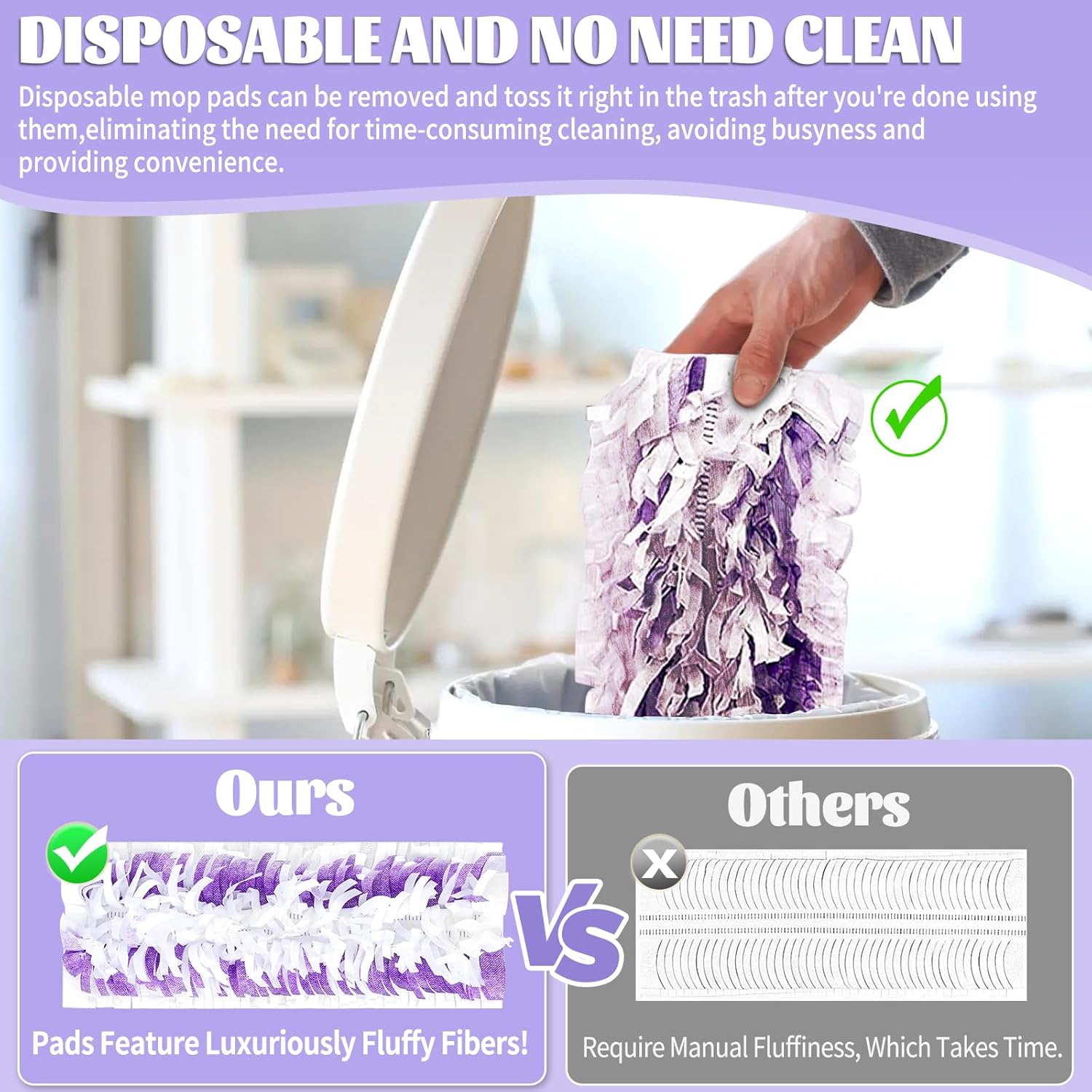 25 Pack Disposable Mop Pads for Swiffer Power Mop Pads, Replacement for Swiffer Power Mop Refills