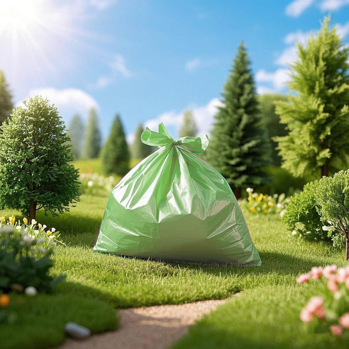 Biodegradable Compost Recycling Trash Bags, Compostable 13 Gallon Plastic Trash Bags For Kitchen