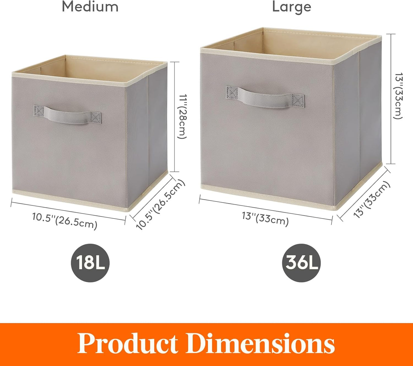 Lifewit 12 Packs Storage Cubes, 11 Inch Cube Storage Bins, Foldable Decorative Fabric Storage