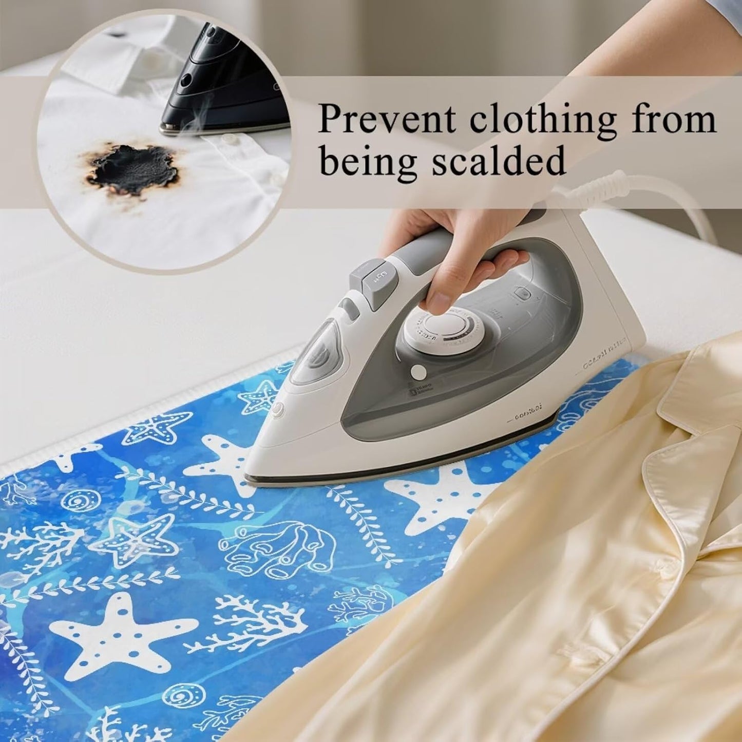 Ironing Mat Thickened Blue Stars Ironing Blanket Travel Portable Ironing Pad Travel Isolate Heat