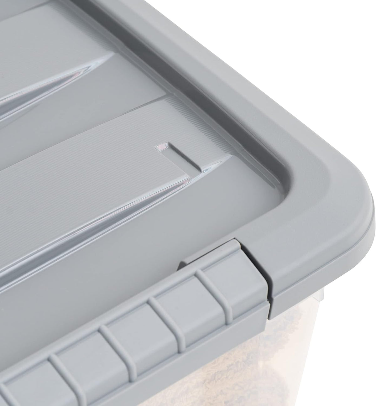 Amazon Basics Plastic Storage Containers with Secure Latching Lids, Stackable Organization Bins