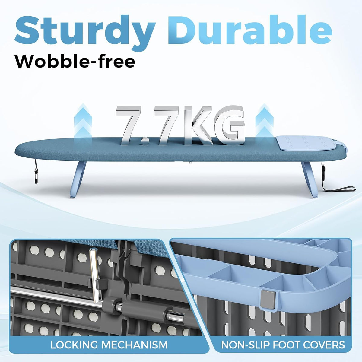 KINGBOARD Tabletop Ironing Board, Small Ironing Board with Iron Mat, Foldable Mini Iron Board, Easy