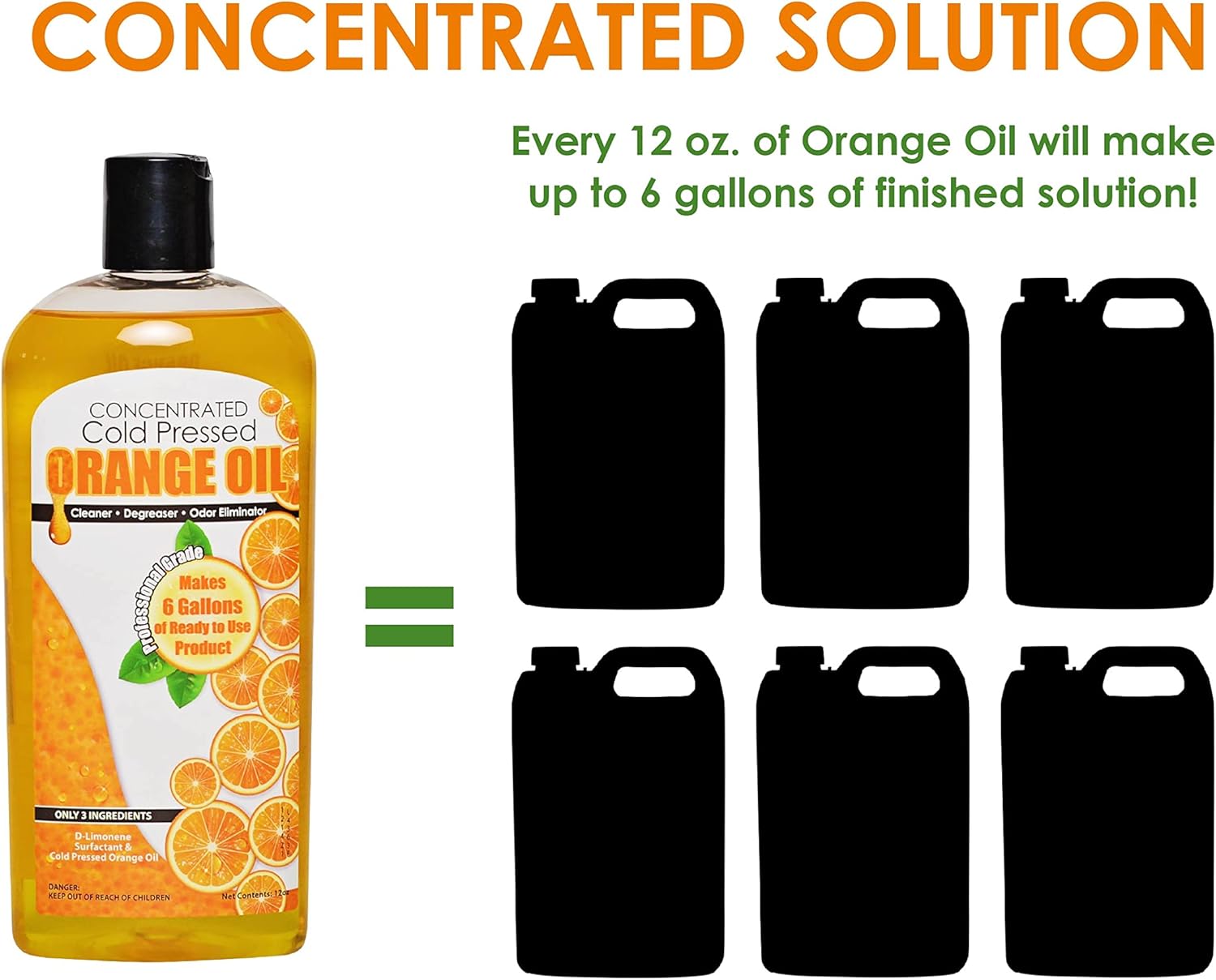 Cold Pressed Orange Oil Concentrate |12-ounce Professional Grade All-Purpose Citrus Cleaner
