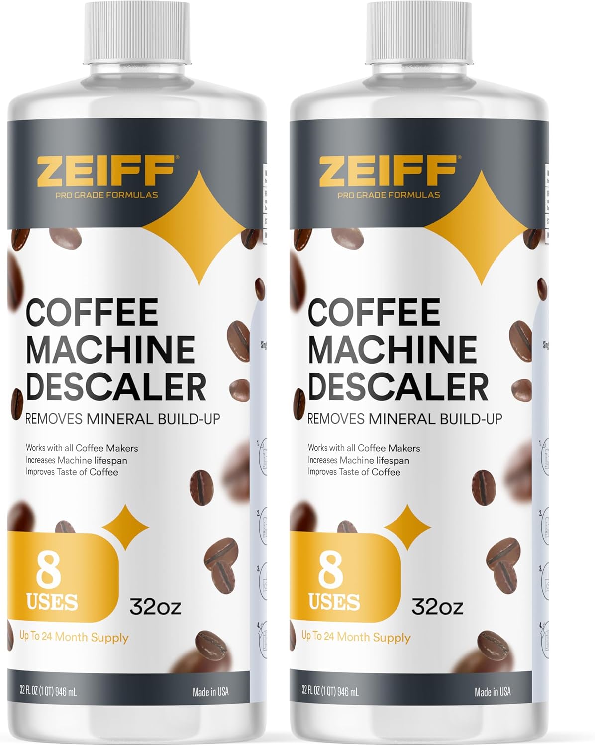 Coffee Machine Descaler - 32oz (8 Uses) - Compatible with Nespresso, Breville, Delonghi, Keurig