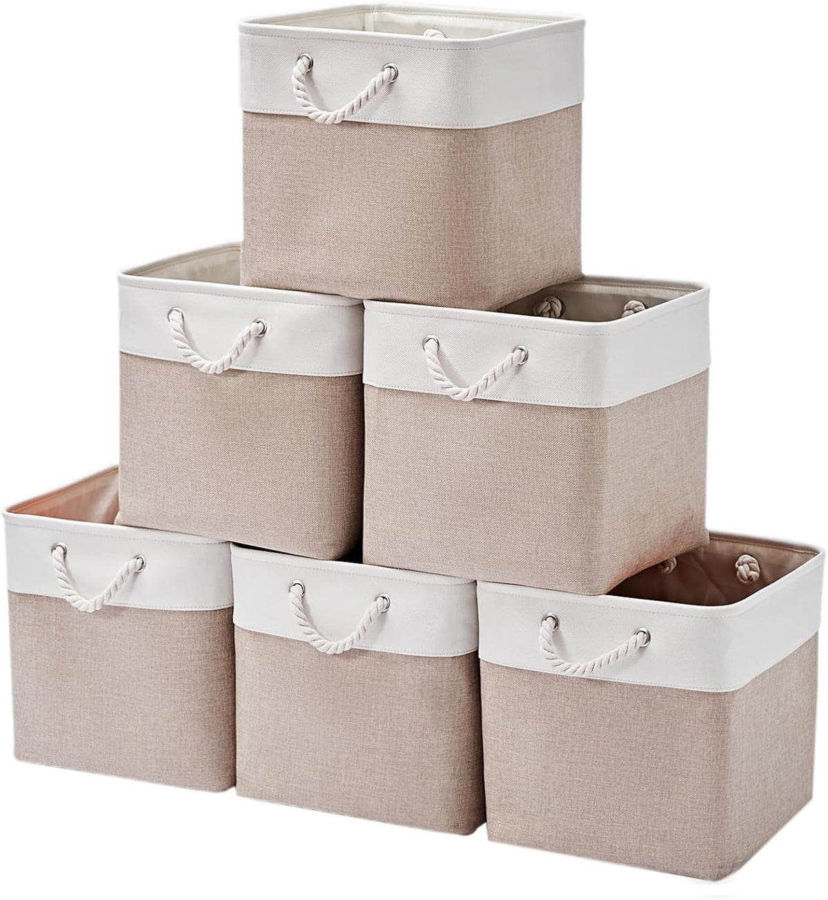 13 x 13 Inch Storage Cubes，6 Pack Cube Storage Bins for Shelves，Fabric Collapsible Storage Bins