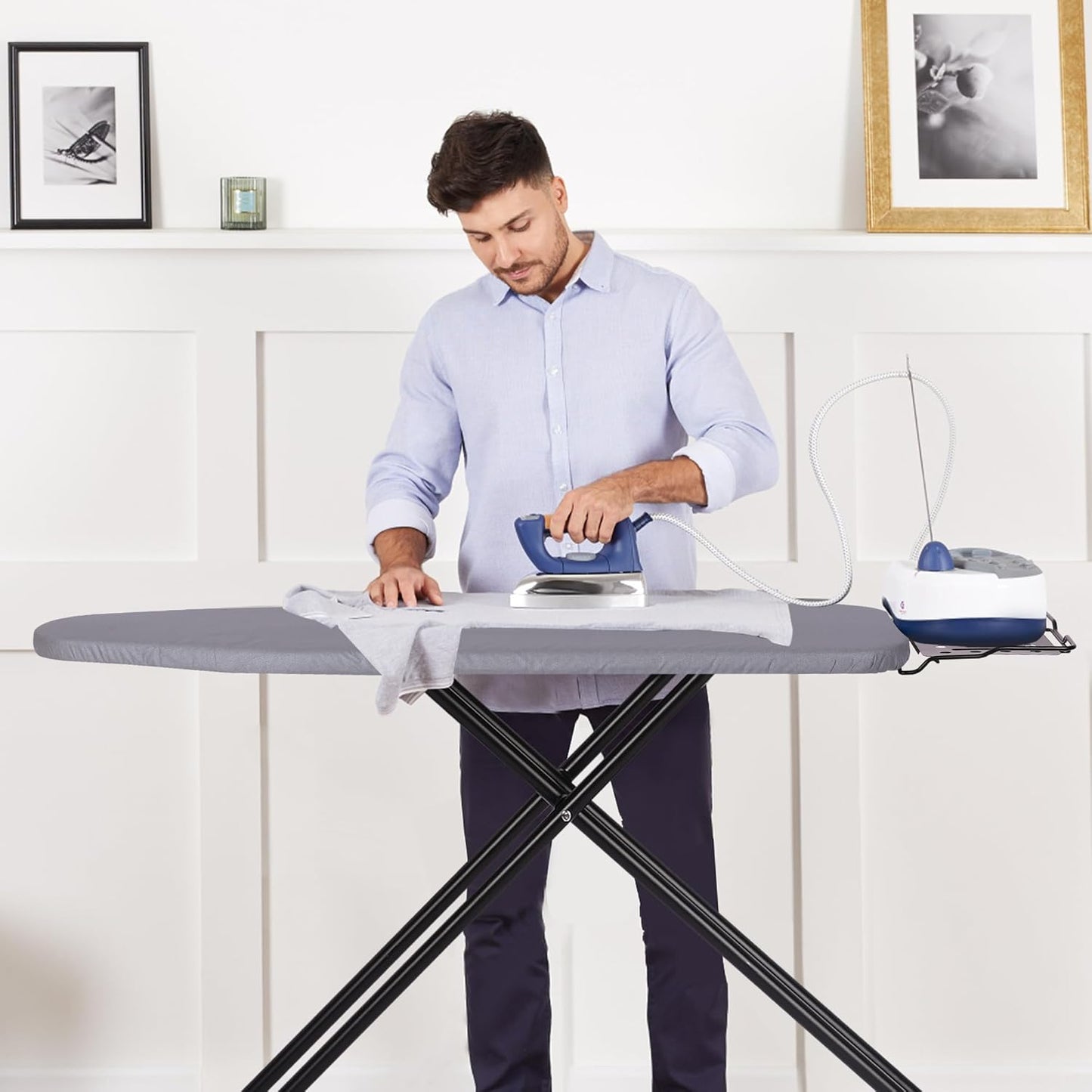 Deluxe Ironing Board with Heat Resistant Cover and Thicken Felt Pad, Heavy Sturdy Legs,Full Size